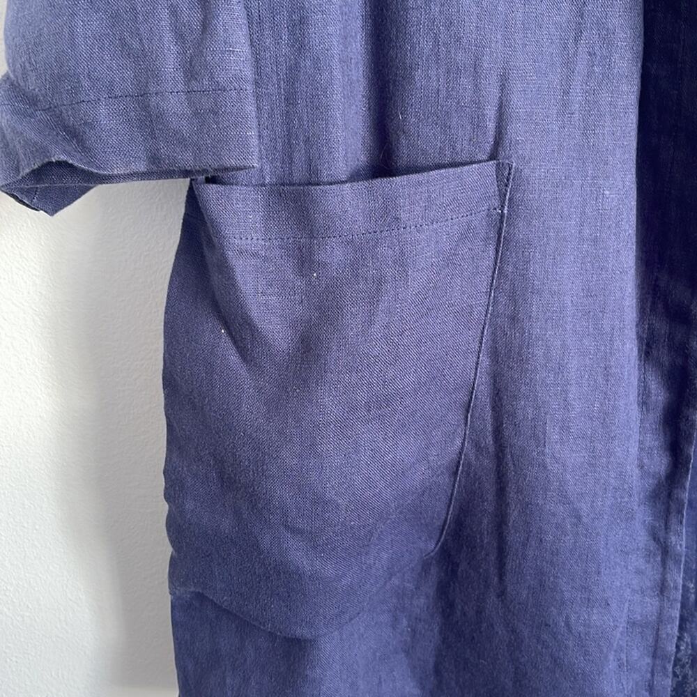 Chico’s 100% linen open front 3/4 sleeve open front lagenlook blazer sz 2 - Picture 6 of 7